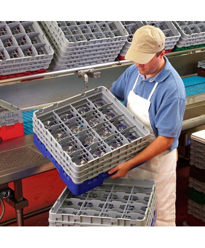Cambro - 16S638-108 - Cesta  lavado  (50 x 50 cm) para copas/vasos con 16 comp. y 3 ext. - ø máx. 10,9 cm - alt. máx. 17,6cm