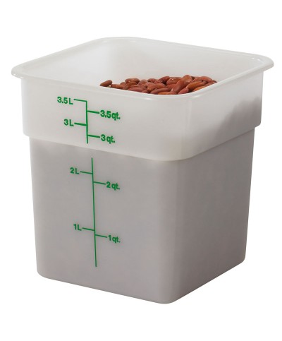 Cambro - 4SFSP-148 / Recipiente cuadrado de polietileno - (18,5 x 18,5 x 18,7 cm) - (3,8 litros)
