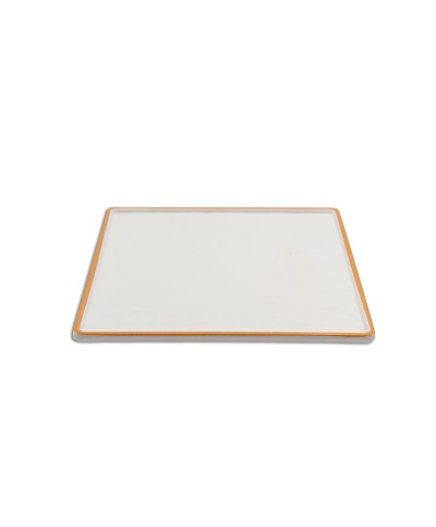 Adrier - TTSQP26-WO/Colección SUNRISE - Plato cuadrado con borde decorado - 26 x 26 x 1,5 cm