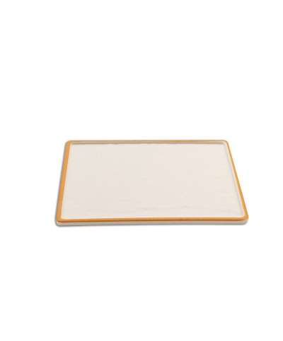 Adrier - TTRP2419-WO/Colección SUNRISE - Plato rectangular con borde decorado - 24 x 19 x 1,5 cm