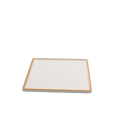 Adrier - TTSQP23-WO/Colección SUNRISE - Plato cuadrado con borde decorado - 23 x 23 x 1,5 cm