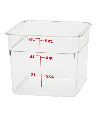 Cambro - 6SFSCW-135 / Recipiente cuadrado de policarbonato - (21,5 x 21,5 x 18,5 cm) - (5,7 litros)