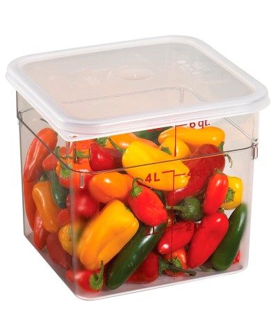 Cambro - 6SFSCW-135 / Recipiente cuadrado de policarbonato - (21,5 x 21,5 x 18,5 cm) - (5,7 litros)