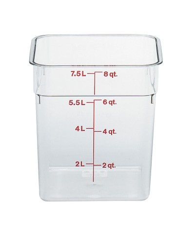 Cambro - 8SFSCW-135 / Recipiente cuadrado de policarbonato - (21,5 x 21,5 x 23 cm) - (7,6 litros)