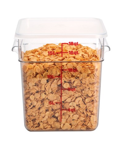 Cambro - 18SFSCW-135 / Recipiente cuadrado de policarbonato - (25,6 x 31 x 32 cm) - (17,2 litros)