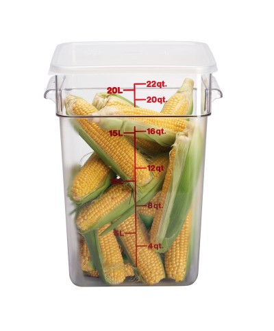 Cambro - 22SFSCW-135 / Recipiente cuadrado de policarbonato - (25,6 x 31 x 40 cm) - (20,8 litros)