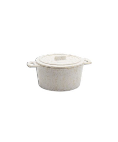 Adrier - RCQ106-MWH/Colección TERRAL - Cocotte redonda mini - 10 cm de Ø x 6 cm de alto (14,5 cm con asas)