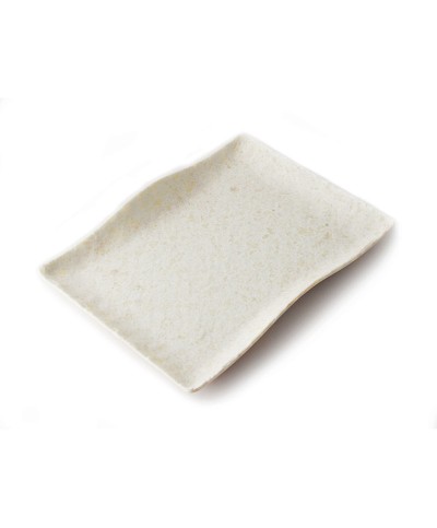 Adrier - RCTP2719-MWH/Colección TERRAL - Plato rectangular mediano con borde ondeado - 27 x 19 x 3,5 cm