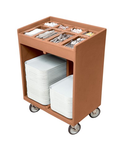 Cambro - TC1418-157 / Carro combinado para bandejas y cubiertos con 8 compartimentos - (82 x 54 x 116 cm)