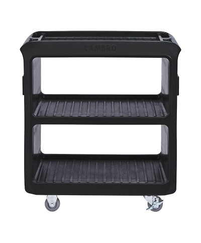 Cambro - SC225-110 / Carro de Servicio robusto (2 ruedas fijas y 2 giratorias con freno) - (79,4 x 45,7 x 86,4 cm)  - Negro