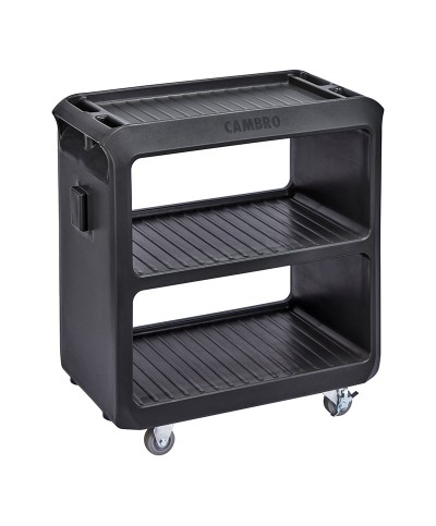 Cambro - SC225-110 / Carro de Servicio robusto (2 ruedas fijas y 2 giratorias con freno) - (79,4 x 45,7 x 86,4 cm)  - Negro