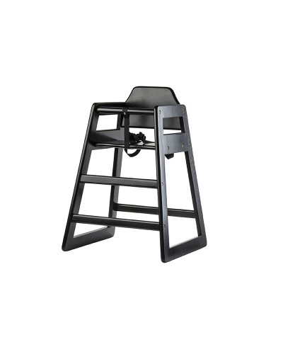 Trona de madera, 50 x 50 x 73,5 cm - acabado negro