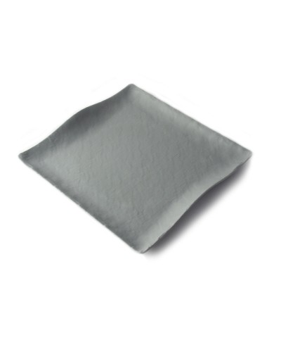 Adrier - SQP2828-GRY / Colección TERRAL - Plato cuadrado con borde ondeado - (28 x 28 x 2,5 cm)