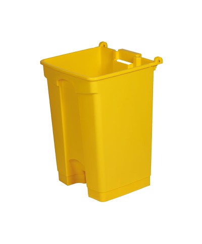 Probbax - SO-1245-YEL-BASE / Cubo de basura con pedal y con ruedas - 49,5 x 41,2 x 67,3 cm - 70 L