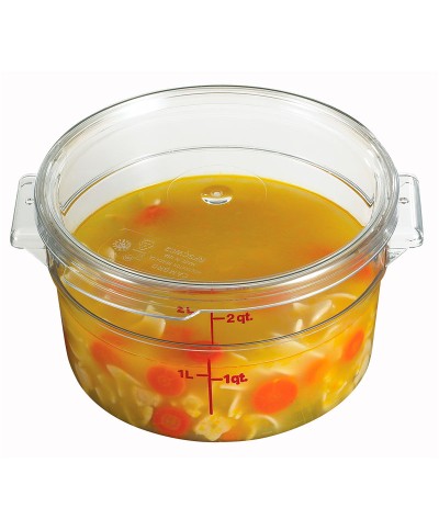 Cambro - RFSCW2-135 / Recipiente redondo de policarbonato - (20,8 cm de Ø) - (profundidad: 11,1 cm) - (1,9 litros)