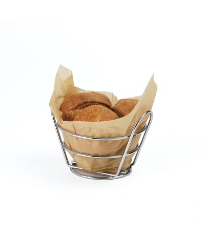 Cesta con dos asas Cromada - 13,6 cm Ø x 10,2 cm alto.