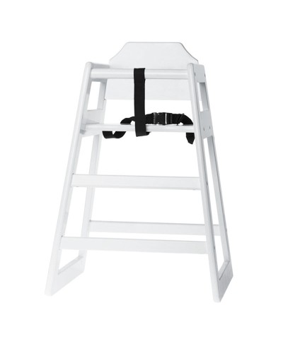 Trona de madera, 50 x 50 x 73,5 cm - acabado blanco