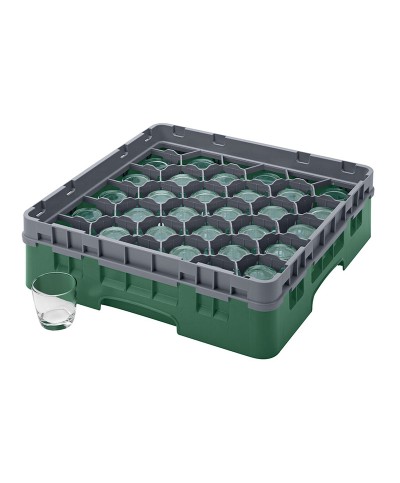 Cambro - 30S318-119 / Cesta de lavado (50 x 50 cm) copas y vasos con 30 comp. 1 alt. - dia. máx. 7,84 cm alt. máx. 9,4 cm