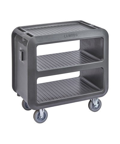 Cambro - SC337-615 / Carro de servicio robusto (2 ruedas fijas y 2 giratorias con freno) - (60,3 x 105,4 x 94,3 cm) - Gris