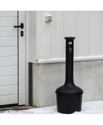 Probbax - AT-0990-DGRY / Cenicero de plástico ignífugo V0 - 35,8 cm Ø x 95 cm - 10L