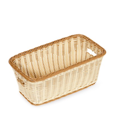 Cesta rectangular con asas imitación mimbre - 40,6 x 22,9 cm x 17,1 cm prof.