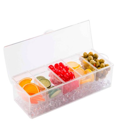 Dispensador condimentos de 5 insertos 565 ml - 42 x 41,5 x 12,5 cm