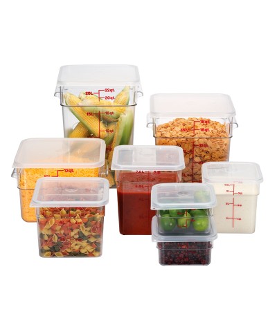 Cambro - 4SFSCW-135 / Recipiente cuadrado de policarbonato - (18,5 x 18,5 x 18,7 cm) - (3,8 litros)