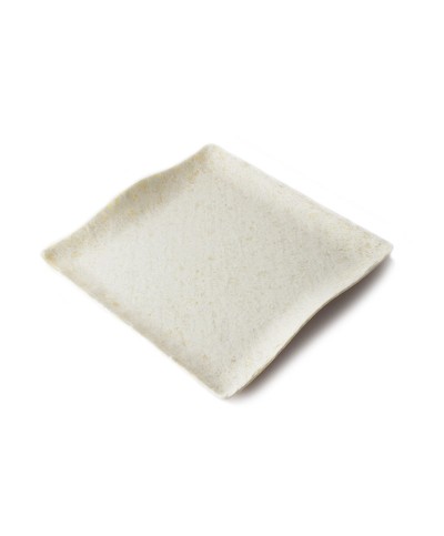 Adrier - SQP2828-MWH / Colección TERRAL - Plato cuadrado con borde ondeado - (28 x 28 x 2,5 cm)