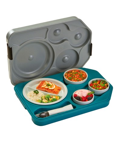 Cambro - ITPD3753T / Bandeja Isotérmica Tablotherm con 5 compartimentos (Incluye Vajilla) - (37 x 53 x 10,5 cm)