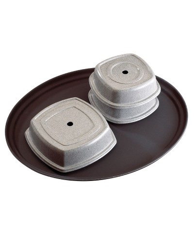 Bandeja ovalada de superficie antideslizante - perfil bajo - 49 x 59 cm