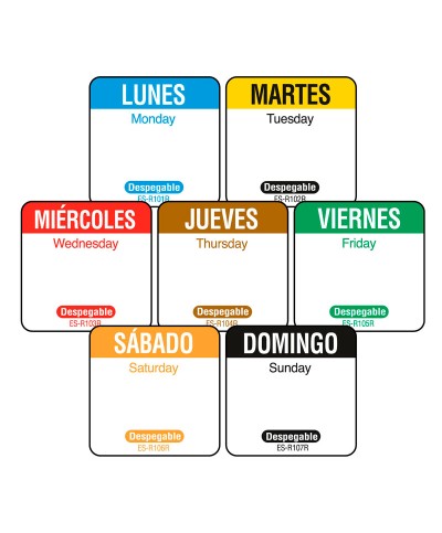 NCCO - SR100-KIT-M / KIT compuesto de 7 rollos de etiquetas (2,5 x 2,5 cm) y  dispensador tipo blíster