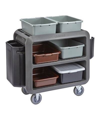 Cambro - SC330-615 / Carro de Servicio robusto (2 ruedas fijas y 2 giratorias con freno) - (95,3 x 55,9 x 94,6 cm) - Gris