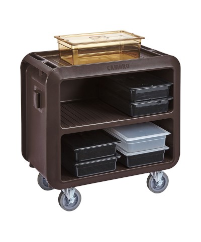 Cambro - SC230S-615 / Carro de Servicio robusto (4 ruedas giratorias con freno) - ( 95,3 x 55,9 x 94,6 cm) - Castaño