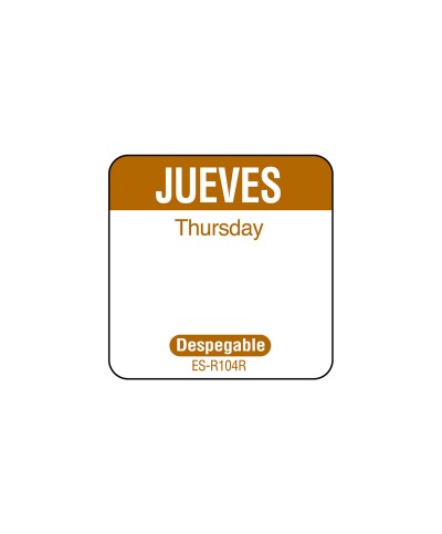 NCCO - SR104R / Rollo de 1000 etiquetas despegables "JUEVES" - ( 2,5 x 2,5 cm)