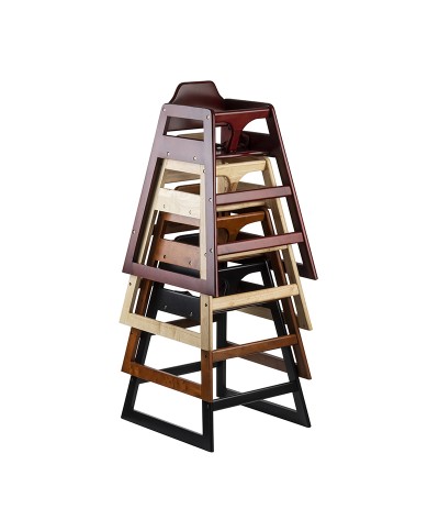 Trona de madera, 50 x 50 x 73,5 cm - acabado negro