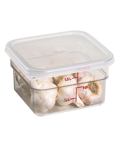 Cambro - 2SFSCW-135 / Recipiente cuadrado de policarbonato - (18,5 x 18,5 x 10 cm) - (1,9 litros)