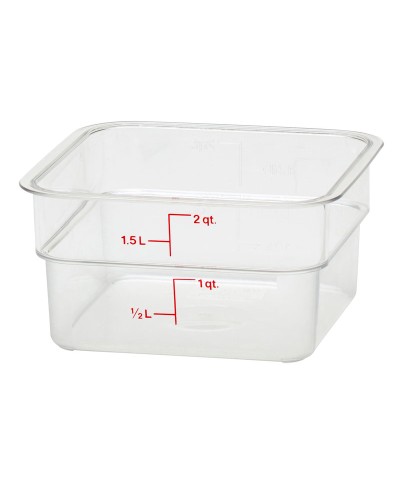 Cambro - 2SFSCW-135 / Recipiente cuadrado de policarbonato - (18,5 x 18,5 x 10 cm) - (1,9 litros)
