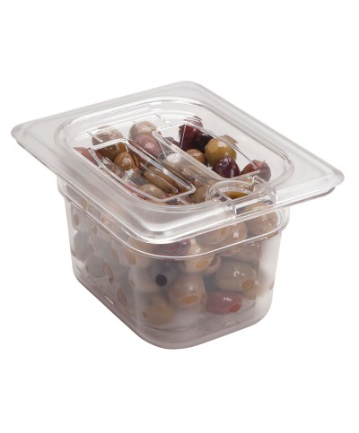 Cambro - 80CWCHN-135 / Tapa con muesca y asa de policarbonato GN 1/8 - (16,2 x 13,2 cm)