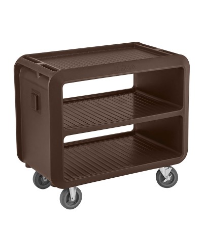 Cambro - SC337-131 / Carro de servicio robusto (2 ruedas fijas y 2 giratorias con freno) - (60,3 x 105,4 x 94,3 cm) - Castaño