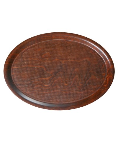 Bandeja ovalada madera de haya de superficie antideslizante 23 x 16 cm
