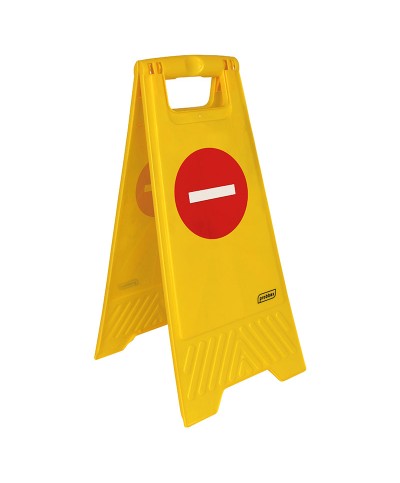 Probbax - FS-1015-YEL / Señal de suelo "PROHIBIDO" - 28 x 4 x 60 cm (Plegable para optimizar el espacio de almacenamiento)