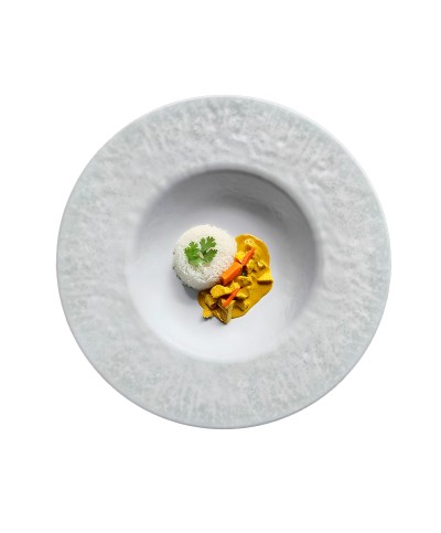 Adrier - RPWE232-BRU / Colección BRUMA - Plato redondo c/ala ancha - 23,2 cm x 5 cm alto