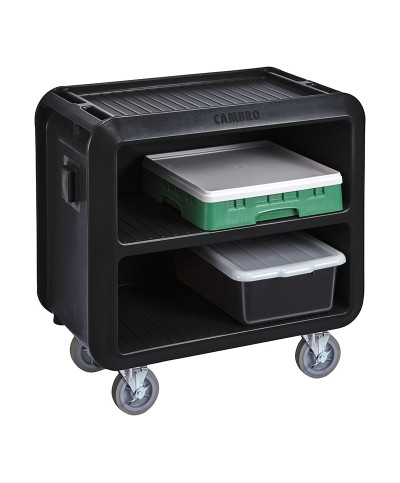 Cambro - SC330S-110 / Carro de Servicio robusto (4 ruedas giratorias con freno) - (95,3 x 55,9 x 94,6 cm) - Negro