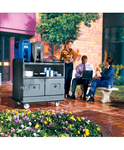 Cambro - MDC24F-191 / Carro para Servicio de Bebidas (mostrador liso sin relieve) con compartimentos inferiores Isotérmicos