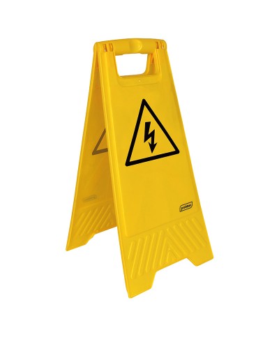 Probbax - FS-1013-YEL / Señal de suelo "ALTO VOLTAJE" - 28 x 4 x 60 cm (Plegable para optimizar el espacio de almacenamiento)