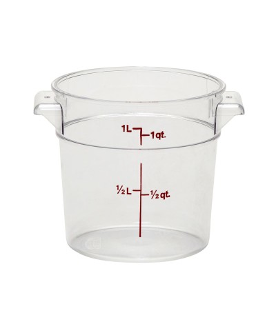 Cambro - RFSCW1-135 / Recipiente redondo de policarbonato - (15,4 cm de Ø)  - (profundidad 12,7 cm) - (0,9 litros)