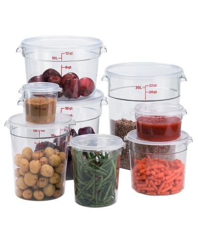 Cambro - RFSCW1-135 / Recipiente redondo de policarbonato - (15,4 cm de Ø)  - (profundidad 12,7 cm) - (0,9 litros)