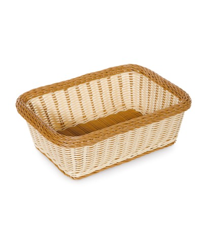Cesta rectangular imitación mimbre - 38,1 x 27,9 cm x 12,7 cm prof.