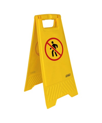 Probbax - FS-1012-YEL / Señal de suelo "NO PASAR" - 28 x 4 x 60 cm (Plegable para optimizar el espacio de almacenamiento)