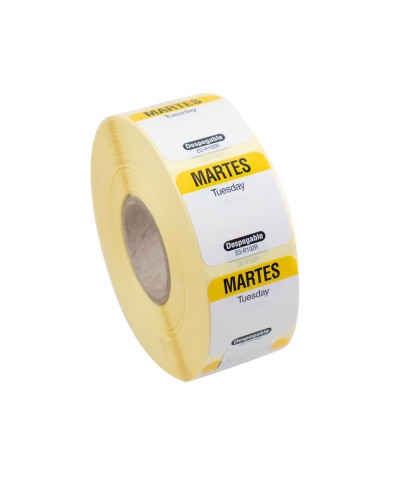 NCCO - SR101R / Rollo de 1000 etiquetas despegables "LUNES" - ( 2,5 x 2,5 cm)